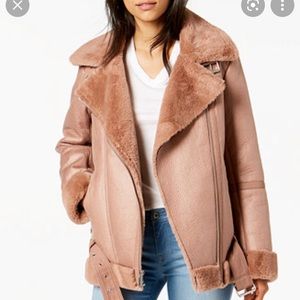 BCBGeneration faux fur mauve coat